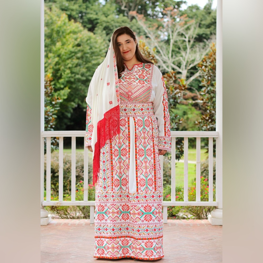 Palestinian Thobe W/ Matching Belt & Scarf